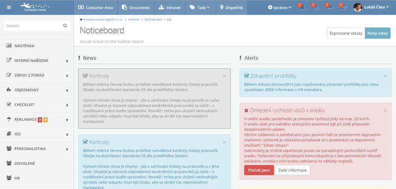 Microft Dynamics NAV Intranet portal