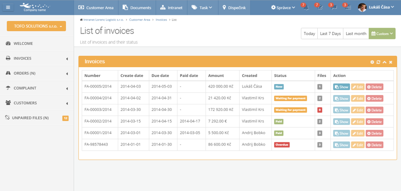 Microft Dynamics NAV Invoice portal